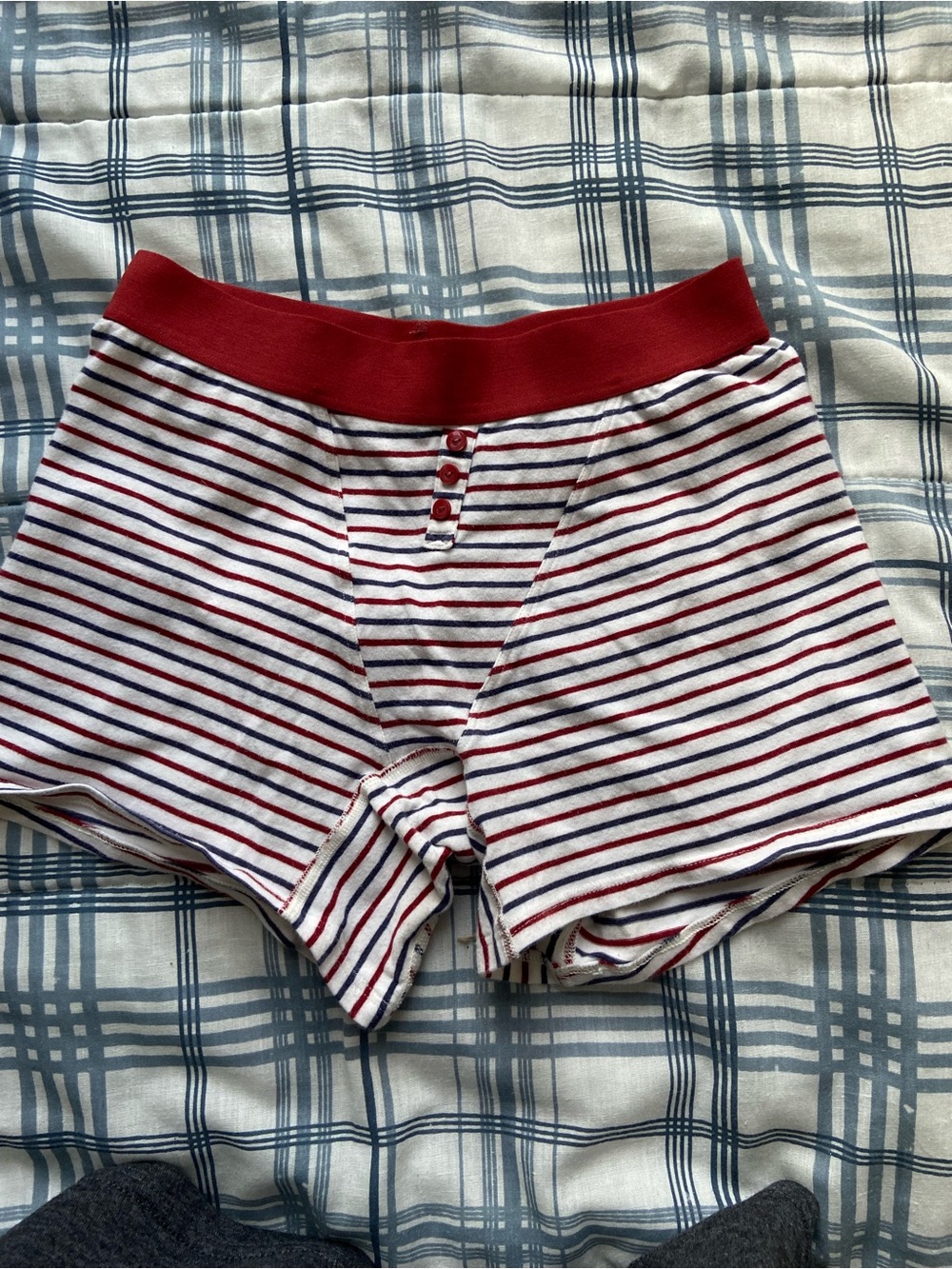 aerie Red, Navy & White Striped Women's Bermuda Shorts